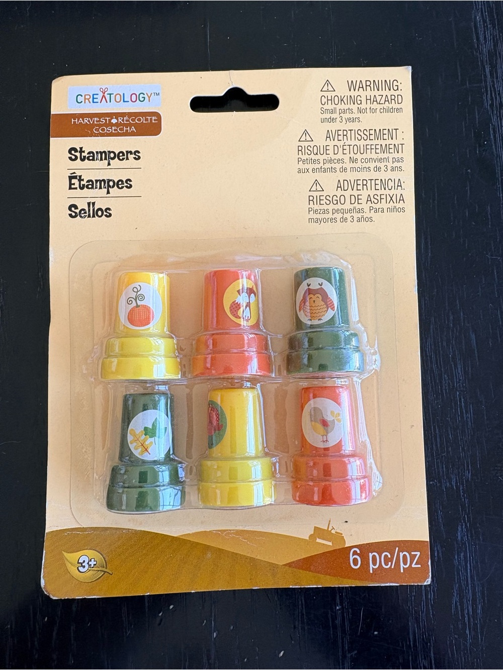 Crafting Harvest Stampers - 6 Pack (Pumpkin Turkey Fox Leaves Owl Bird)